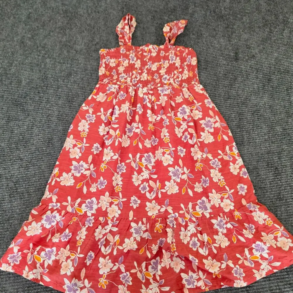 GAP Kids Girl's Size Medium Floral Print Ruffle Hem Lined Sundress NWT